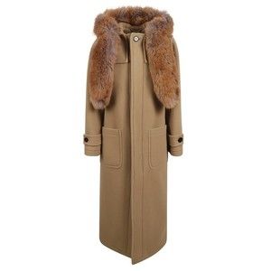 Burberry Long Brown Coat With Fur Collar - NWT